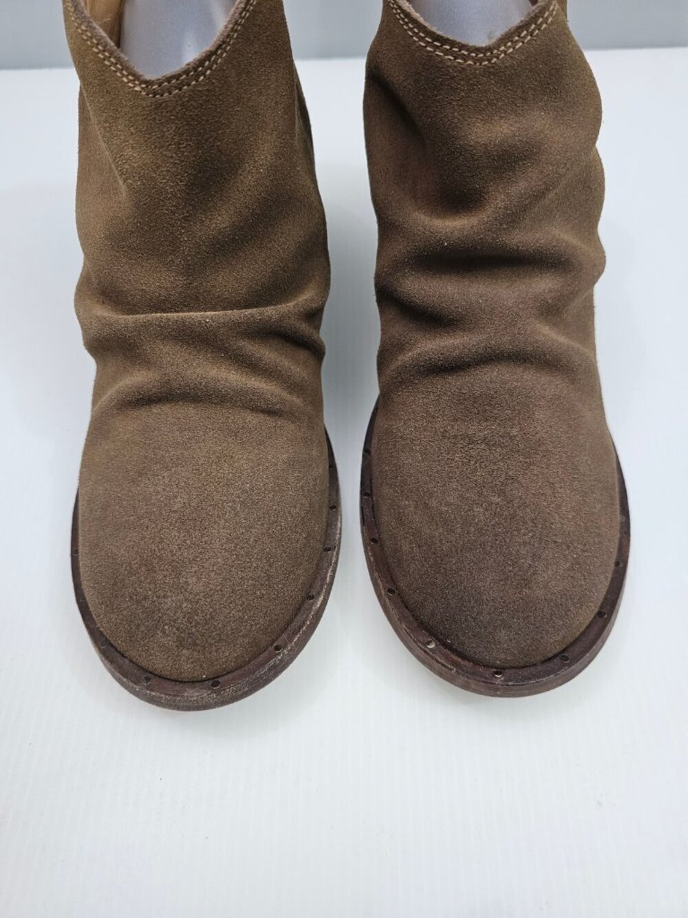 Beek Eaglet Ankle Boot Womens 8 Brown Suede Leather Western Slouchy Block Heel - Picture 5 of 15